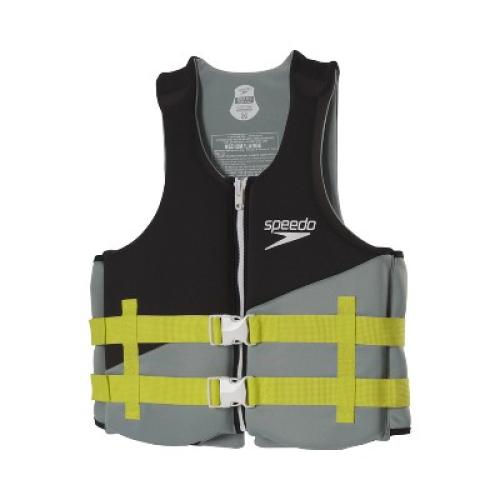 Speedo Adult Life Vest - Black/Lime XL/XXL: Buckle Closure, Polyethylene & Polyester