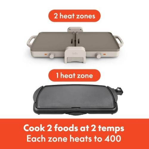 bella Fold and Store Dual Temp Griddle Oatmilk❗MAY HAVE MISSING PIECES/NEEDS CLEANING❗