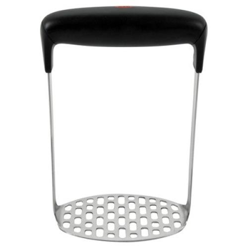 OXO Smooth Potato Masher: Stainless Steel & Plastic, Dishwasher-Safe, Black, Good Grips, Best Masher, 7.2 Length