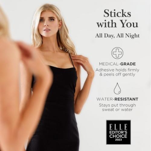 Nippies Nipple Cover - Sticky Adhesive Silicone Nipple Pasties - Reusable Pasty Nipple Covers for Women with Travel Box, Crème, Small, Original