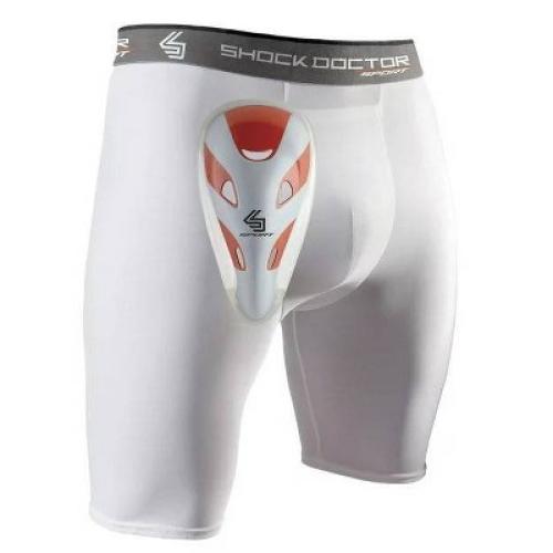 Shock Doctor Compression Shorts with Protective Cups - YTH 23-27