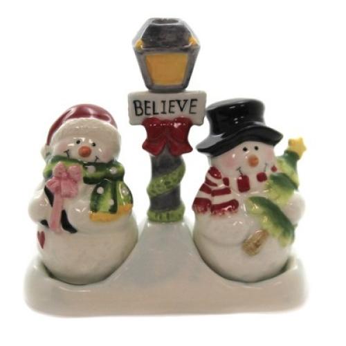 Tabletop 5.0 Snowman Salt Pepper Toothpick Believe Christmas Cosmos Gifts Corp.  -  Salt And Pepper Shakers