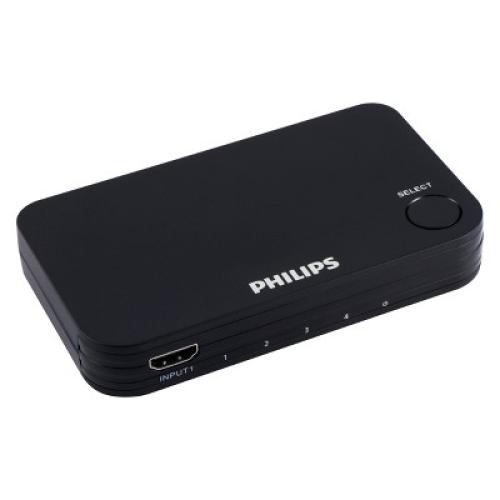 Philips 4 Port 2.2 HDMI Switch with Remote - Black