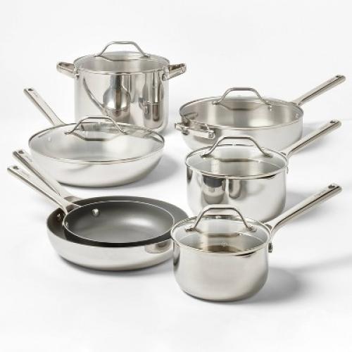 12qt Stainless Steel Stock Pot Silver - Figmint™ ‼️one stain and a little scratch ‼️