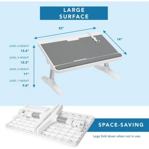 LAPGEAR Easy Tilt Adjustable Laptop Bed Desk Gray
