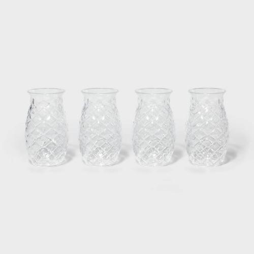 20oz 4pk Pineapple Cocktail Glasses - Sun Squad