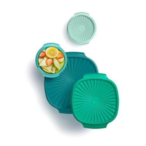 Tupperware 30pc (set of 15) Heritage Food Storage Container Set Teal Green: Stackable, Dishwasher-Safe!!