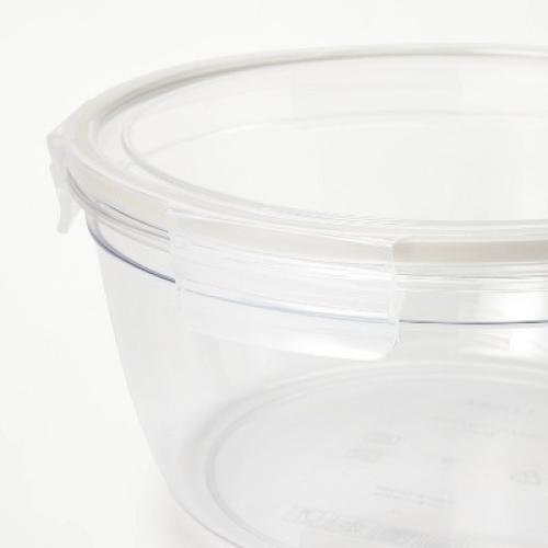 4pc (set of 2) 8.5 Cup and 14 Cup Tritan Plastic Round Food Storage Container Set with Lids Clear - Filament™: Stackable MISSING CLIP ON LARGER BOWL