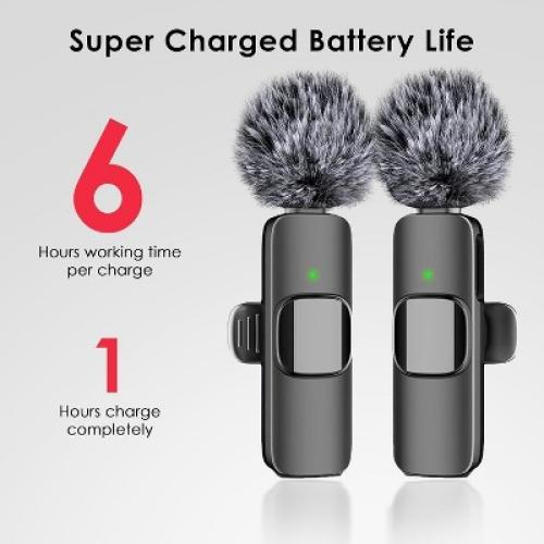 Mini Mic Pro Wireless Microphone for iPhone, Android, Lavalier Microphone for Video Recording