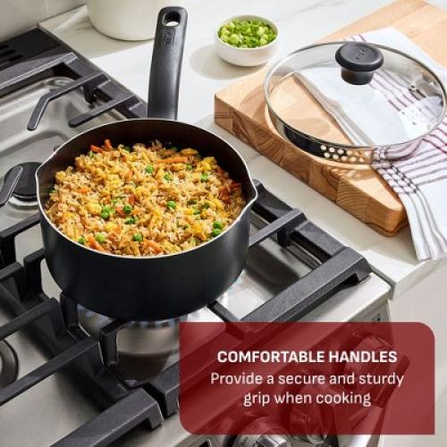 T-fal 2pc Frying Pan Set, Simply Cook Nonstick Cookware Black