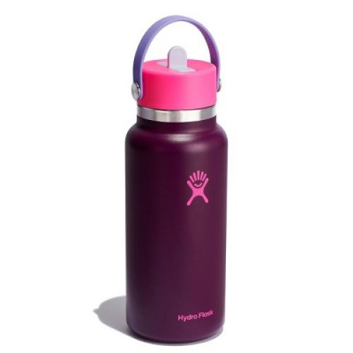 Hydro Flask 32oz Wide Mouth Flex Straw Water Bottle Sugar Plum: BPA-Free, Vacuum-Insulated, Leakproof, Dishwasher-Safe