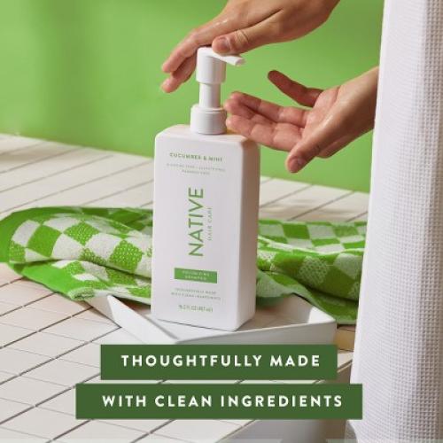 2pack Native Vegan Cucumber & Mint Natural Volume Shampoo, Clean, Sulfate, Paraben and Silicone Free - 16.5 fl oz