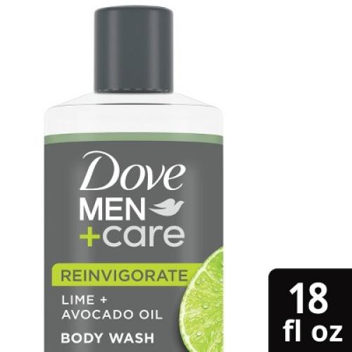 Dove Men Care Reinvigorating Lime   Avocado Plant Based Hydrating Body Wash - 18 fl oz (2PK)
