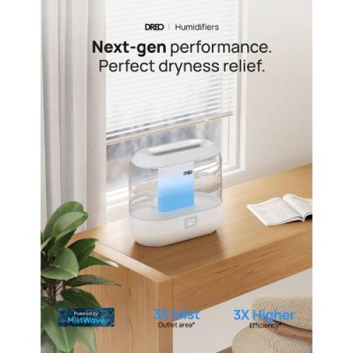Dreo 1gal Cool Mist Smart Ultrasonic Humidifier for Room, Essential Oil Diffuser & Nightlight, Touch Control: ETL Listed, 32hr Run Time