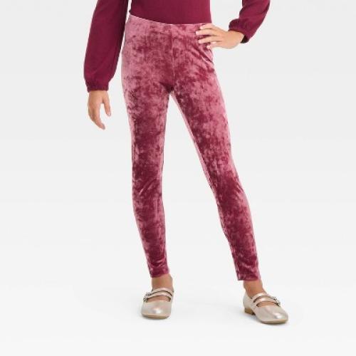 Size XXL Girls' Crushed Velour Leggings - Cat & Jack ? Burgundy