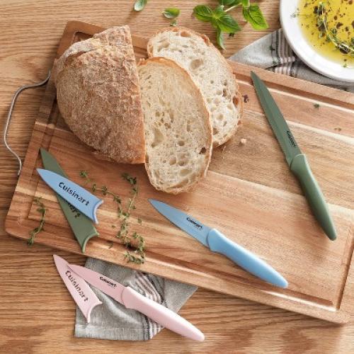 Cuisinart Advantage 6pc Nonstick Utility and Paring Knife Set with Blade Guards Blue