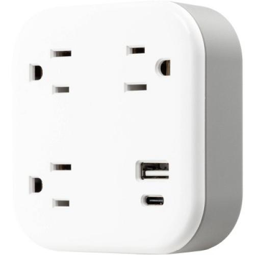 GE 3-Outlet Surge Tap with USB 980J 1 USB-A 1 USB-C 3.4A 17W White