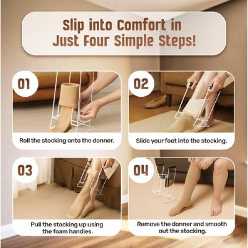Stocking Donner Sock Aid Tool for Compression Socks Men or Women - Strong Metal Design