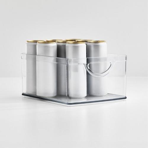 iDesign Stackable Pantry Storage Bin with Handles, Set of 4, Clear, Made in USA