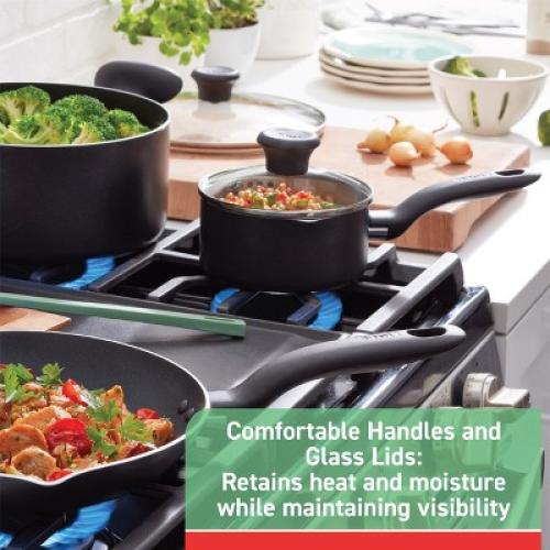 T-fal   Simply Cook Nonstick Cookware Set Black