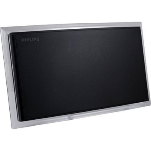 Philips Crystal HD Indoor Amplified TV Antenna with 6' Coaxial Cable – Black