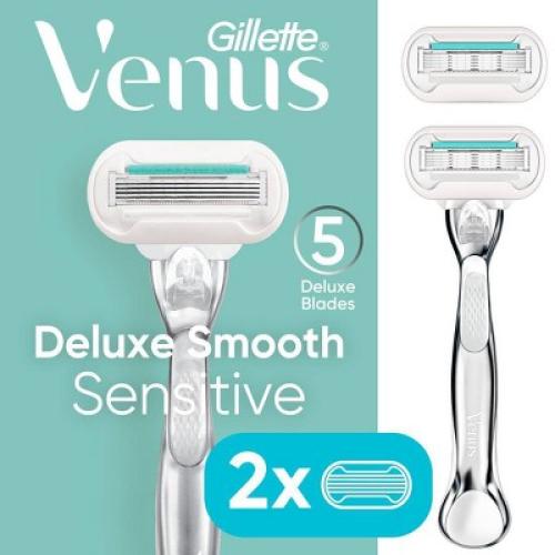 Venus Deluxe Smooth Sensitive Women's Razor   2 Razor Blade Refills