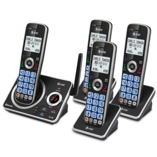 Set of 4 AT&T 4HS Cordless Phone with Answering Machine: DECT 6.0, Call Block, Intercom, Volume Control