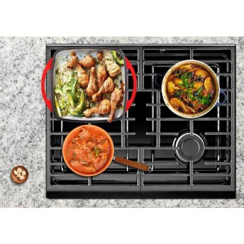 Bruntmor 2-in-1 Red Enamel Cast Iron Dutch Oven & Skillet Set | All-in-One Cookware With Handles