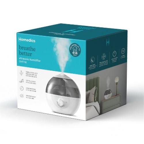 HoMedics Top-Fill Easy to Clean Ultrasonic Cool Mist Humidifier with Night Light and Aromatherapy: 300-500 sq. ft., No Filter Needed, 30-Hour Run Time