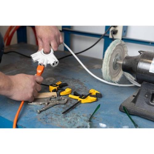 GE Size 50' 3-Outlet EZGrip Grounded Indoor-Outdoor Extension Cord White