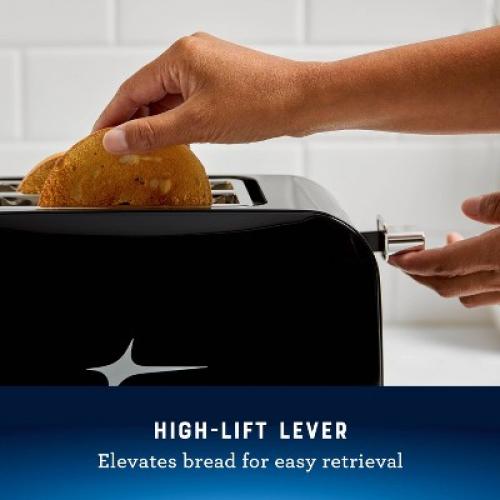 Oster 2-Slice Toaster With Extra-Wide Slots Black/Stainless Steel