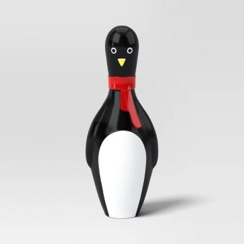 Product new, box inspected 12pc Penguin and Snowman Bowling Christmas Party Game Kit Black/White - Wondershop™