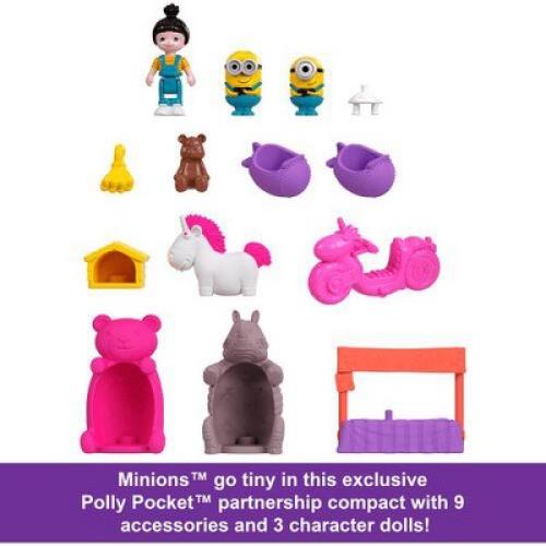 Mattel - Mattel - Polly Pocket Minions Compact Playset with Accessories and Dolls