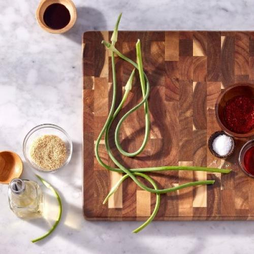 14x14 End Grain Acacia Wood Cutting Board Natural - Figmint