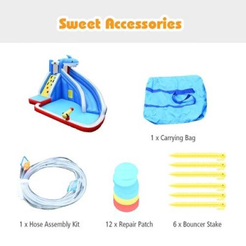 Costway Inflatable Water Slide Animal Shaped Bounce House Castle Splash Water Pool without Blower