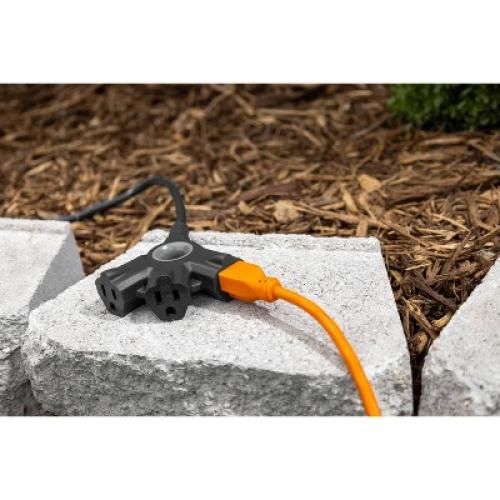 GE 3-Outlet Grounded Extension Cord Indoor/Outdoor 16AWG 25' Black