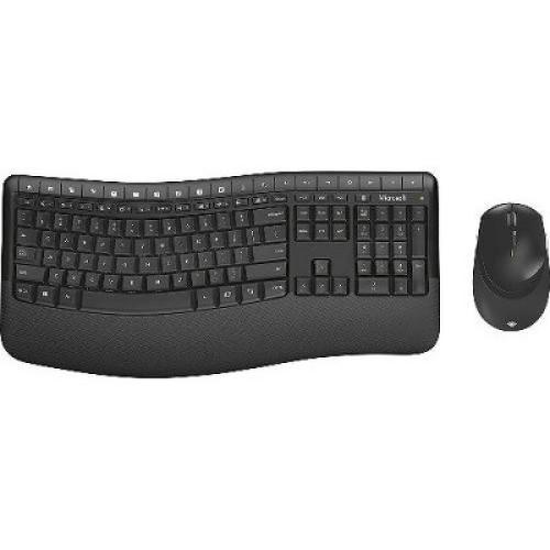Microsoft Wireless Comfort Desktop 5050 - USB Wireless RF Keyboard - USB Wireless RF BlueTrack Mouse - 16 Hot Keys - Scroll Wheel