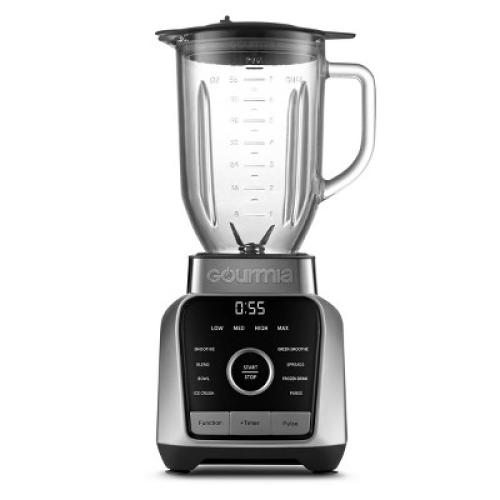 Gourmia Digital Blender with 8 Total Blend Programs, 4 Speeds & Round-Plated Tamper Gray