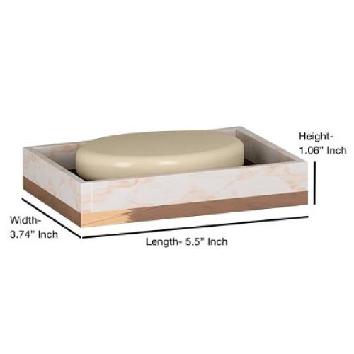 Nu Steel Misty Copper Collection Soap Dish Holder : Microfiber, Machine Washable, Non-Slip Backing