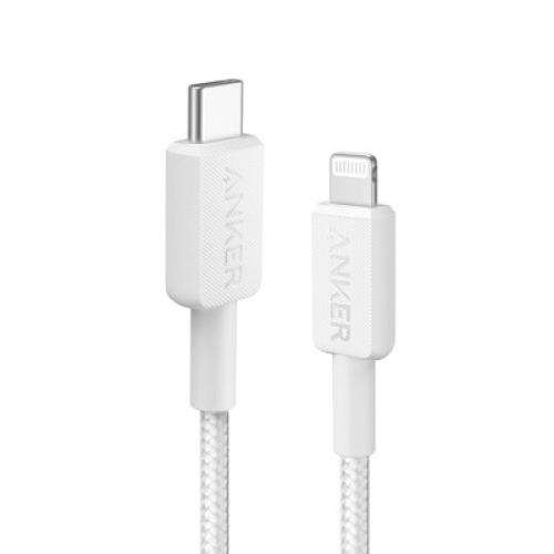 Anker 3' Braided Lightning to USB-C Fast Charging Cable - White