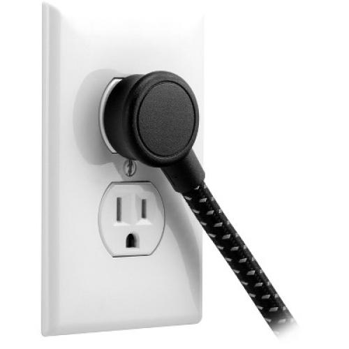 GE 3-Outlet Surge Protector with USB 1 USB-A 1 USB-C 20W Shared 245J 4' Braided Cord Black