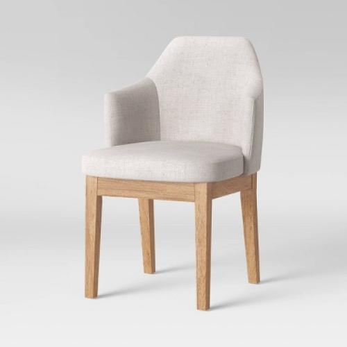 Kinston Curved Back Upholstered Dining Chair Linen (FA) - Threshold ?: Plywood Frame, No Assembly Required, 300lb Capacity