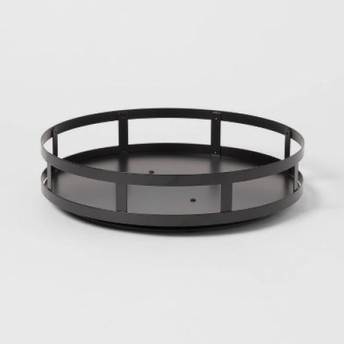 1-Tier Metal Lazy Susan Turntable Black - Brightroom™: Round Steel Serving Tray, Powder-Coated Finish, 11 Diameter
