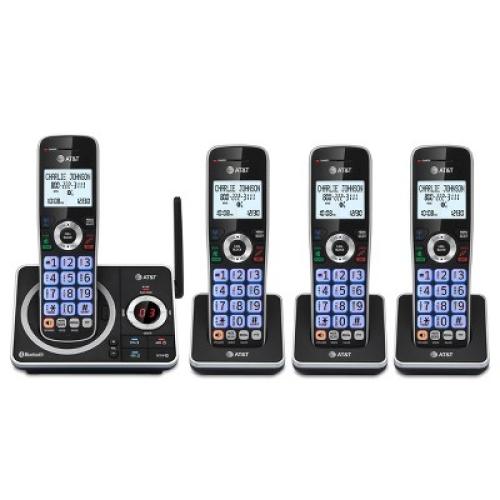Set of 4 AT&T 4HS Cordless Phone with Answering Machine: DECT 6.0, Call Block, Intercom, Volume Control