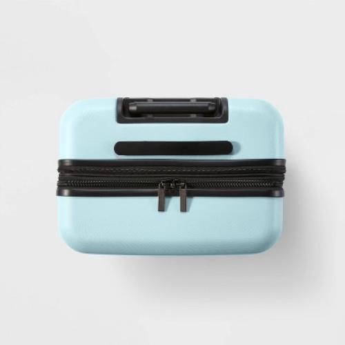 Hardside Medium Checked Suitcase Muddy Aqua - Open Story™