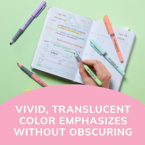 BIC Brite Liner Grip Pastel Highlighters Chisel Tip Assorted Pastel Colors 2 pack.   (GBLDP61S-AST)