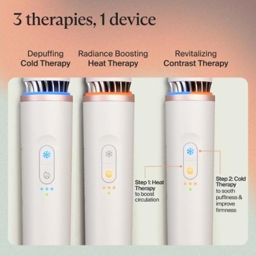 Color White Therabody TheraFace Depuffing Cold & Heat Facial Treatment Wand - White