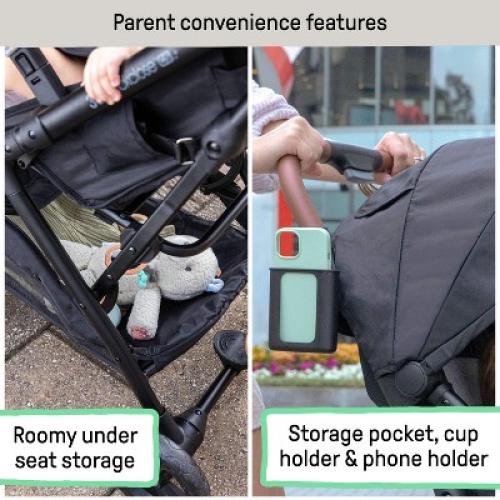 Ingenuity 3Dquickclose CS  Compact Fold Stroller - Black: Metal Frame, 5-Point Harness, EVA Tires, Single Configuration ‼️could be missing or broken parts ‼️