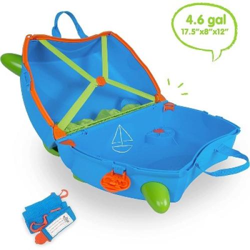 Trunki Kids Ride-On Suitcase & Toddler Carry-On Airplane Luggage: Terrance Blue