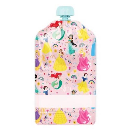 Disney Princesses 10pk Kids Food Pouches - Simple Modern: Reusable & Refillable Off-White Storage Bags, 5oz Capacity